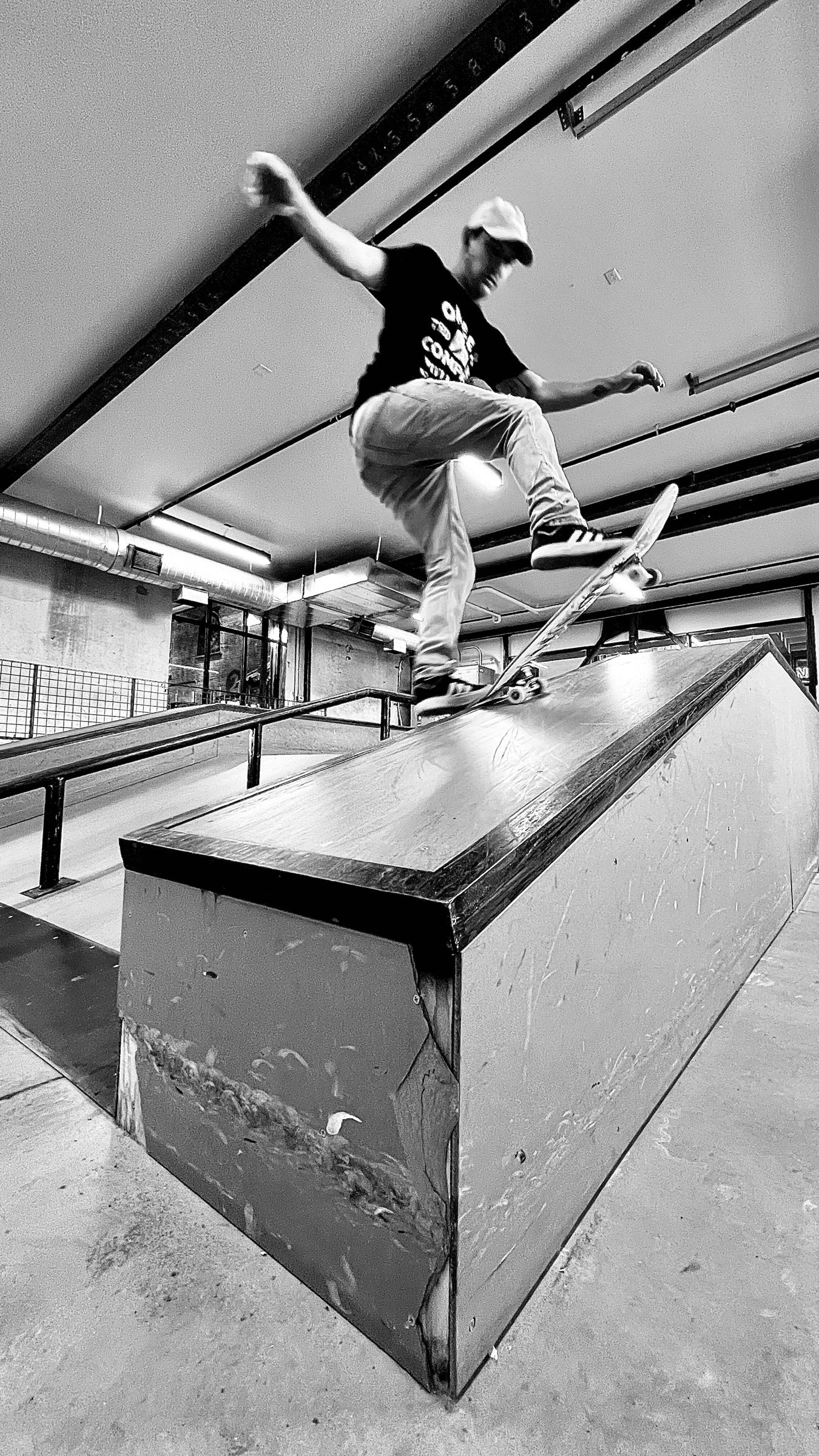 Kam Atwood skating a ledge.